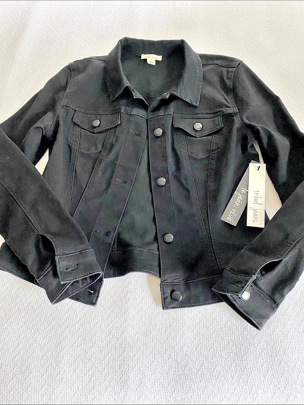 le jean révolté Women'Small Black Jean Jacket Size Small NWT